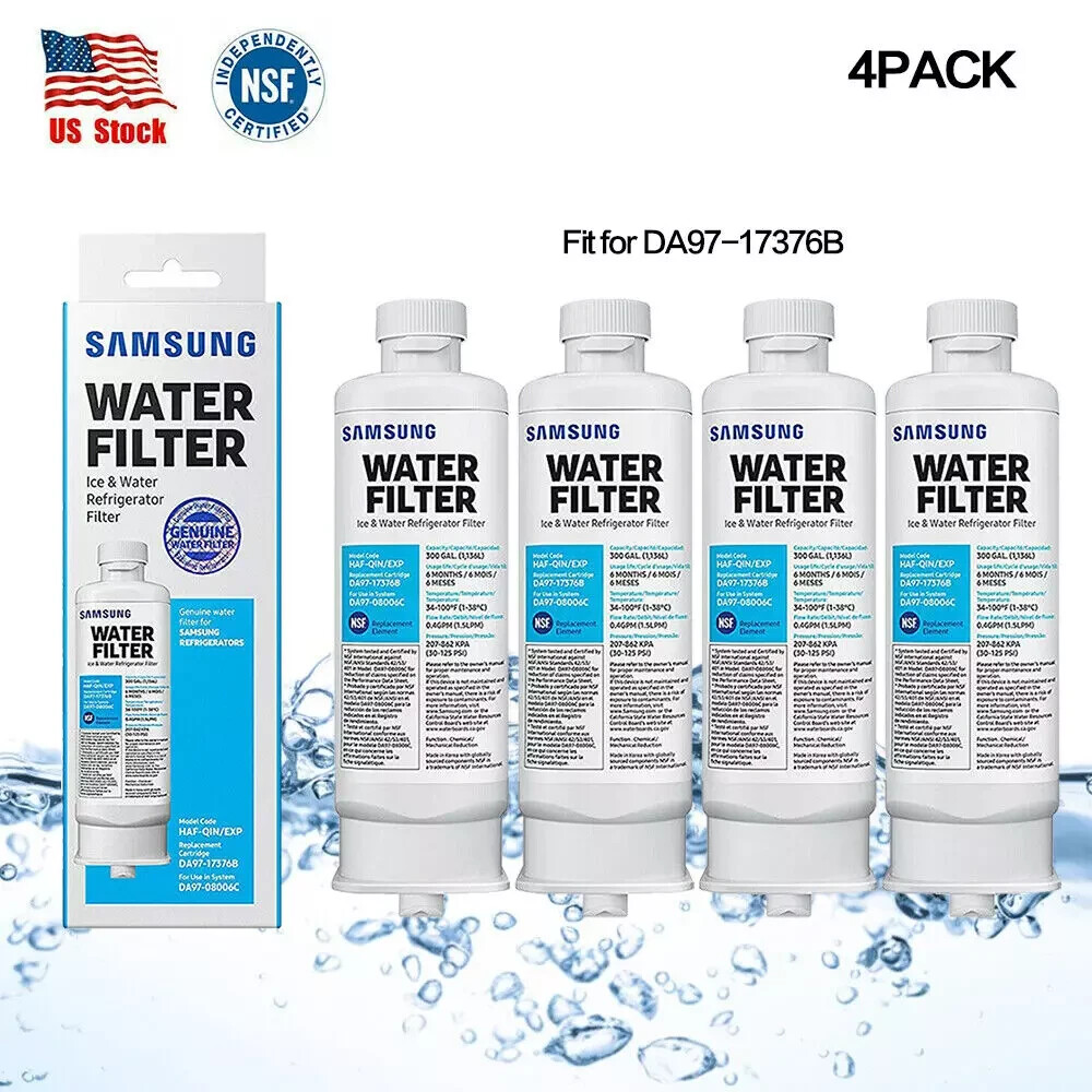 NEW 4 PACK Genuine Samsung DA97-17376B HAF-QIN/EXP REFRIGERATOR Water Filter