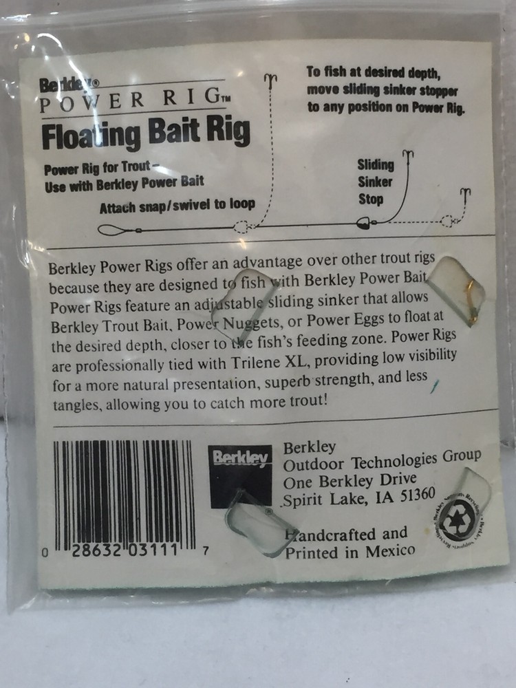 Berkley Power Rig Floating Bait Rig Trout Bait Size 10 (3 Pack)