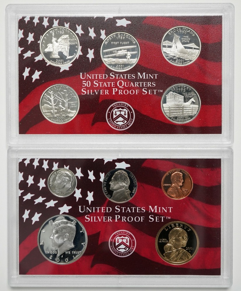 2001 Complete Silver Proof Set W/ Box & COA
