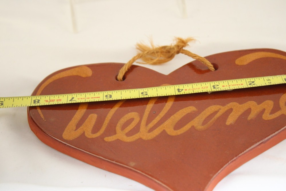 Foltz Pottery Welcome Hanging Sign Redware