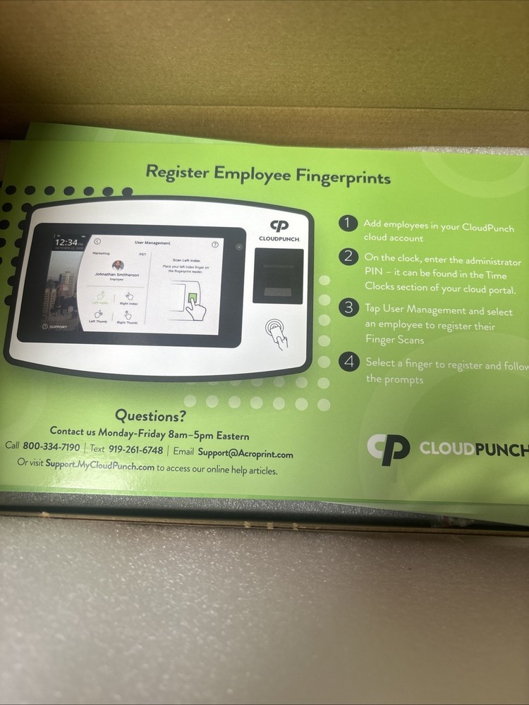 Cp200 touch tablet time clock