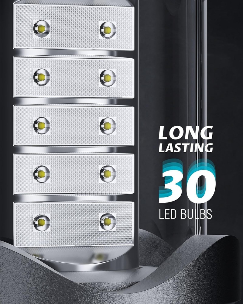 Lichamp 4 Pack LED Camping Lanterns, Battery Powered Lights Gray