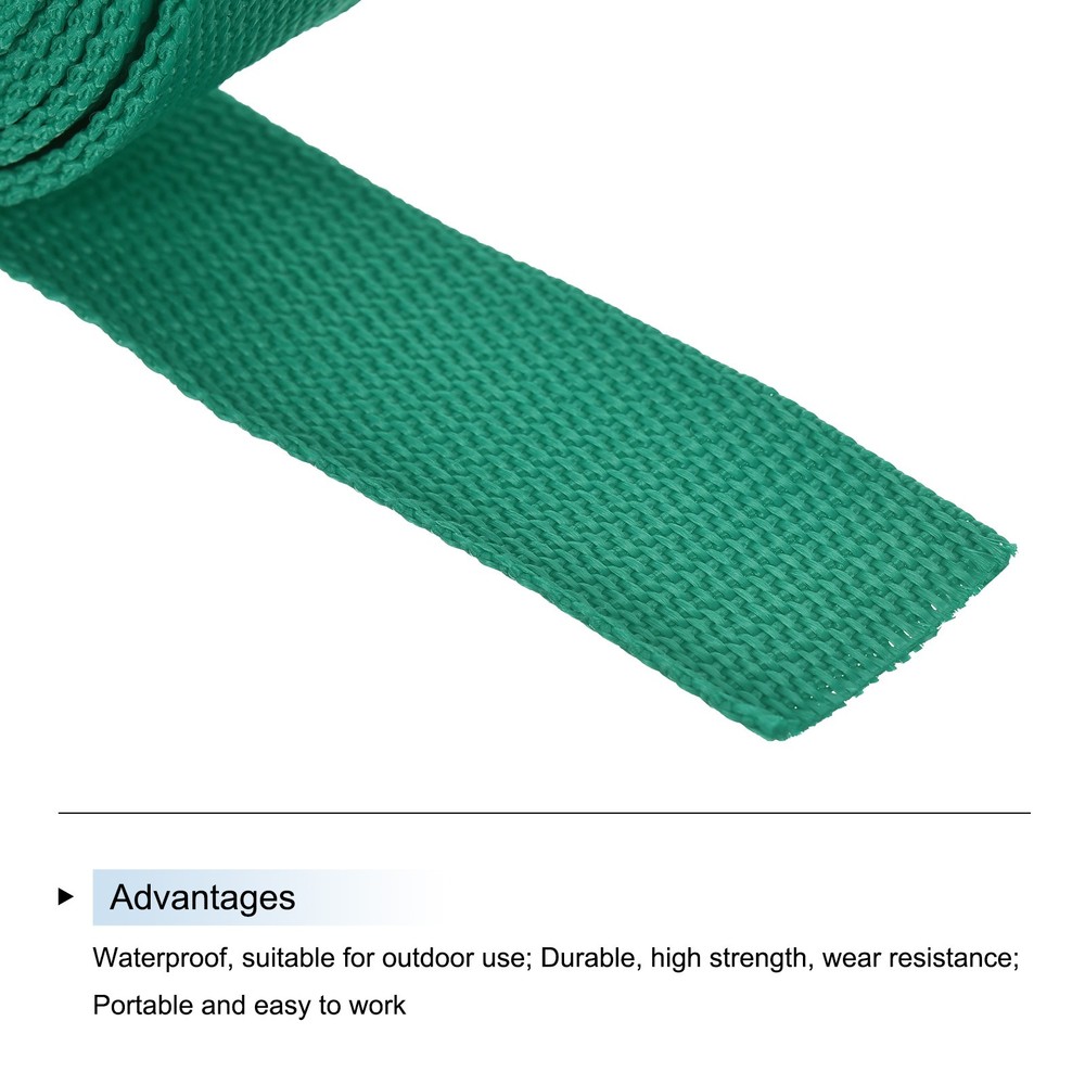 Lightweight Polypropylene Webbing Strap 3.8cm 10 Yard Green