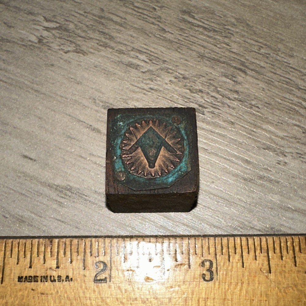 Printing Block “ Masonic Image “ Copper Face