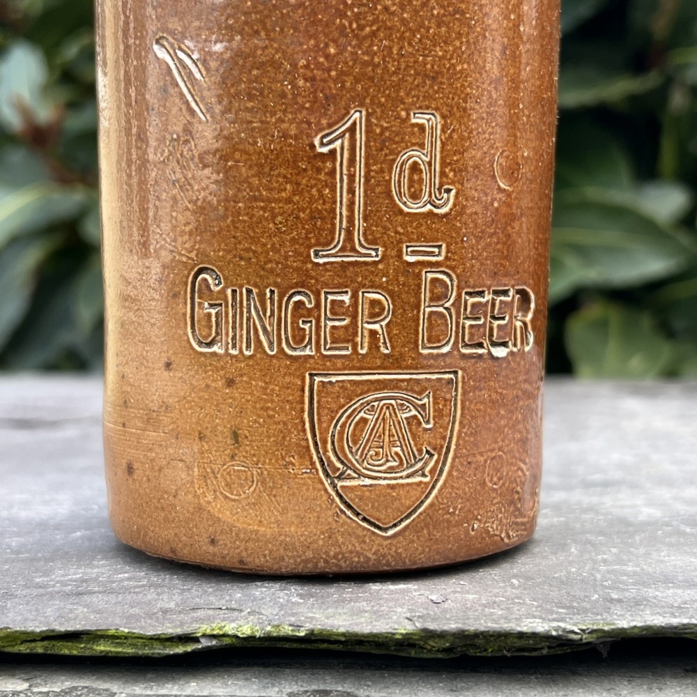 1d Ginger Beer Old Fashioned Stoneware Bottle Rustic Farmhouse Kitchen Décor
