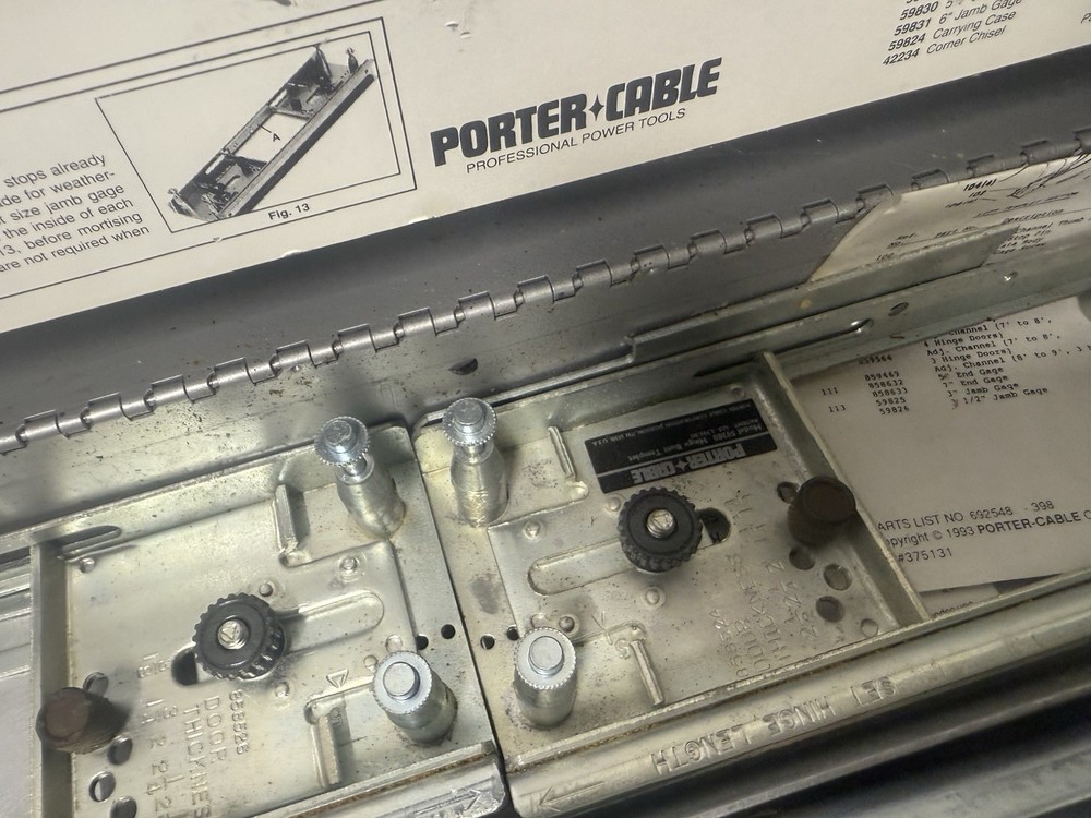 Porter Cable Model #59380 Hinge Butt Template Kit With Metal Case