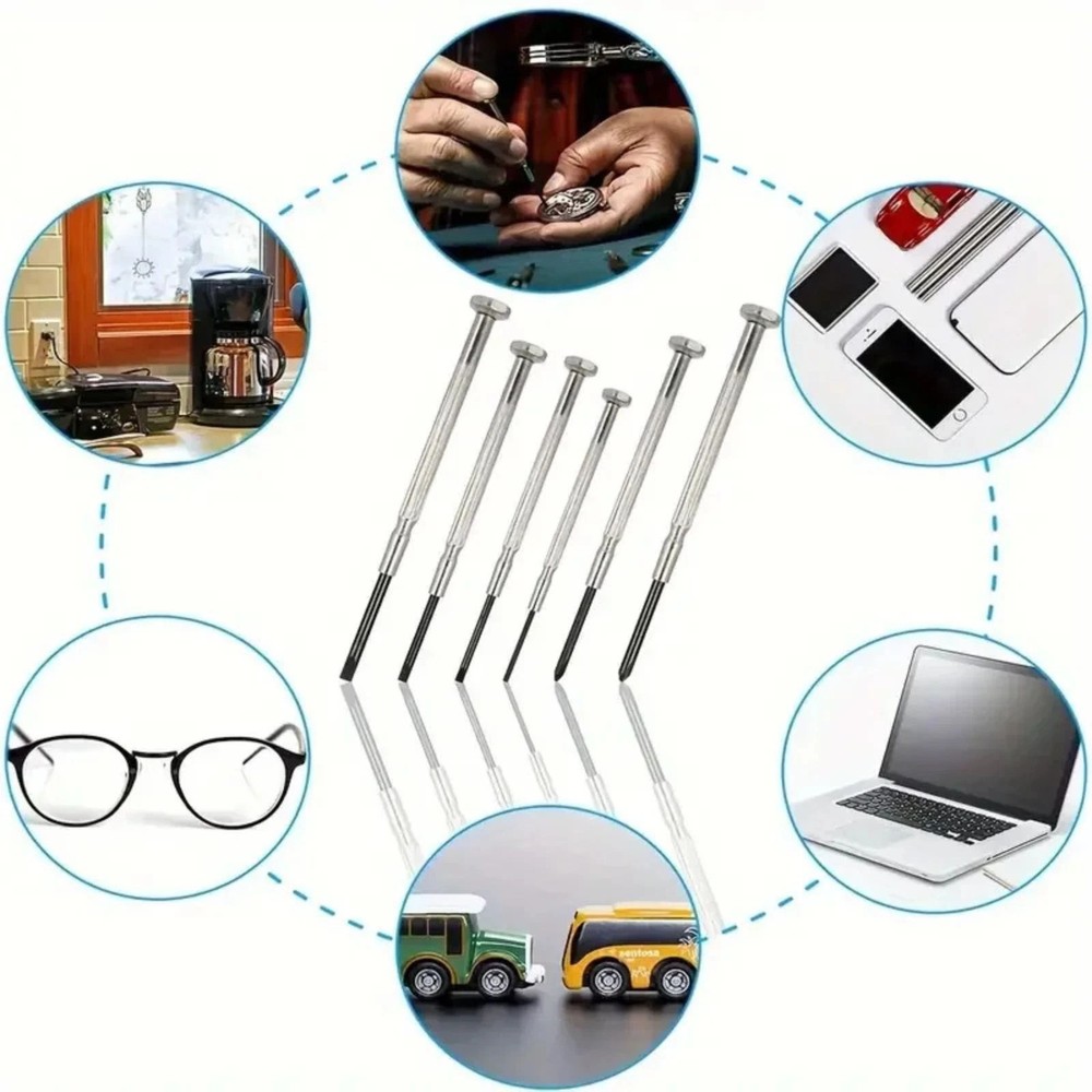 11pc Small Precision Screwdriver Set Mini 6 Sizes Flat Philips for Watch Glasses