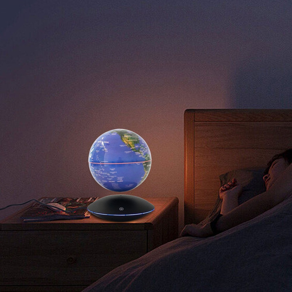 Magnetic Floating Globe with Touch Control and LED Light for Home Decor