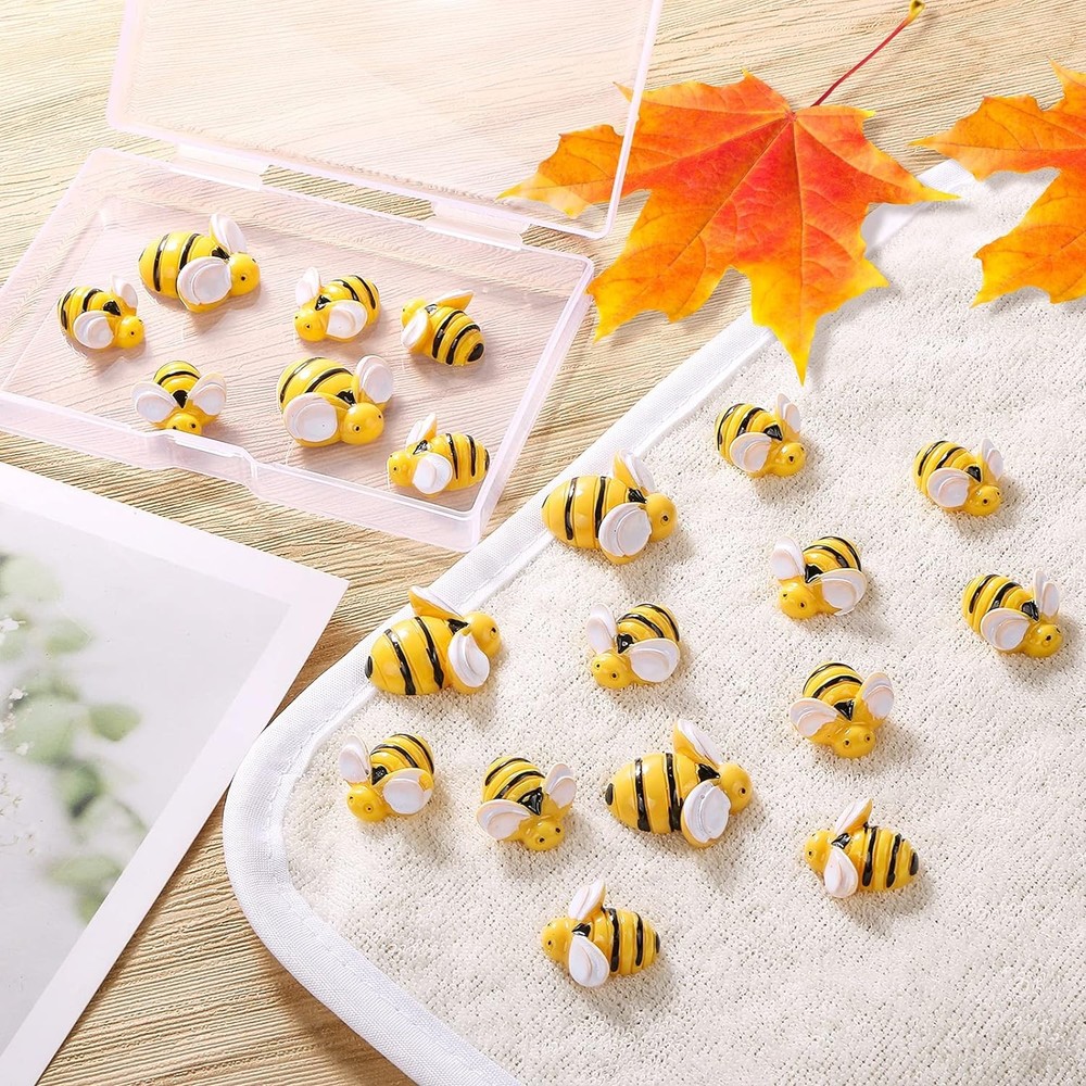 CCOZN 40 Pieces Tiny Resin Bees,Tiny Garden Bumblebees Embellishment...