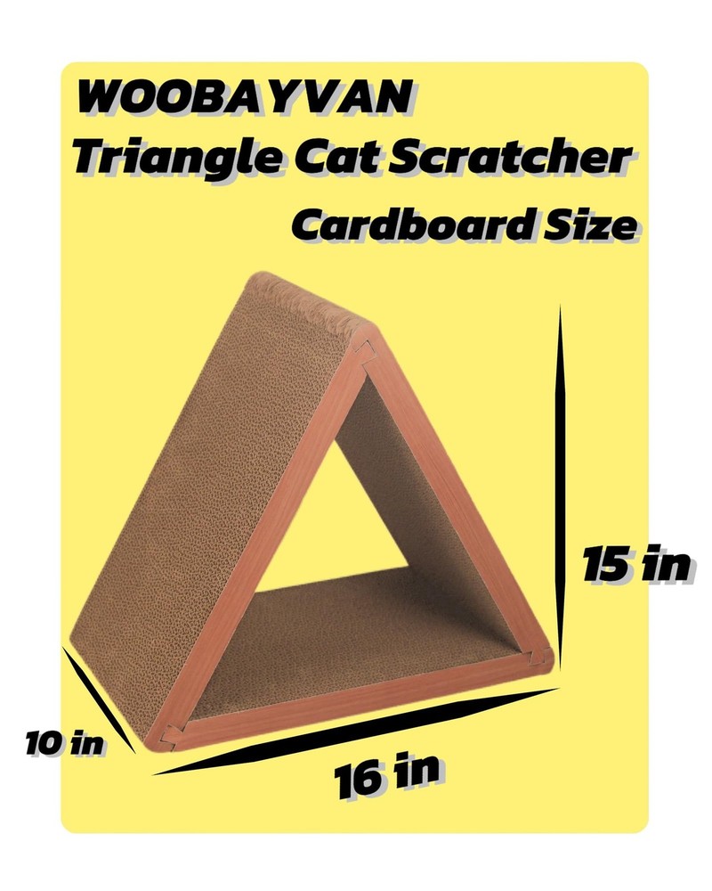 Cat Scratcher Board Foldable Triangle 6 Usable Sides Vertical Pad Pack of 3