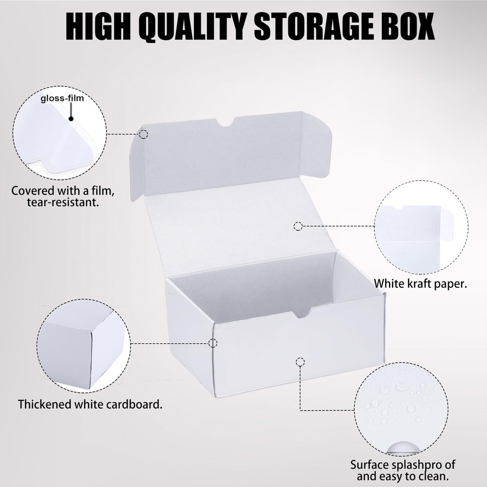 XRACV Toploader Trading Card Storage Box, 4-Pack 7in-4-Pack-Toploader, White
