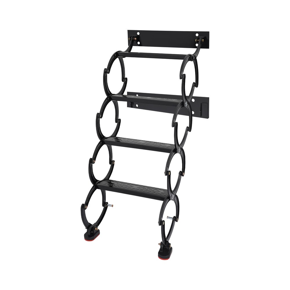 4 Steps Wall Mounted Attic Ladder, Pull Down Telescoping Step Ladder, Black New~