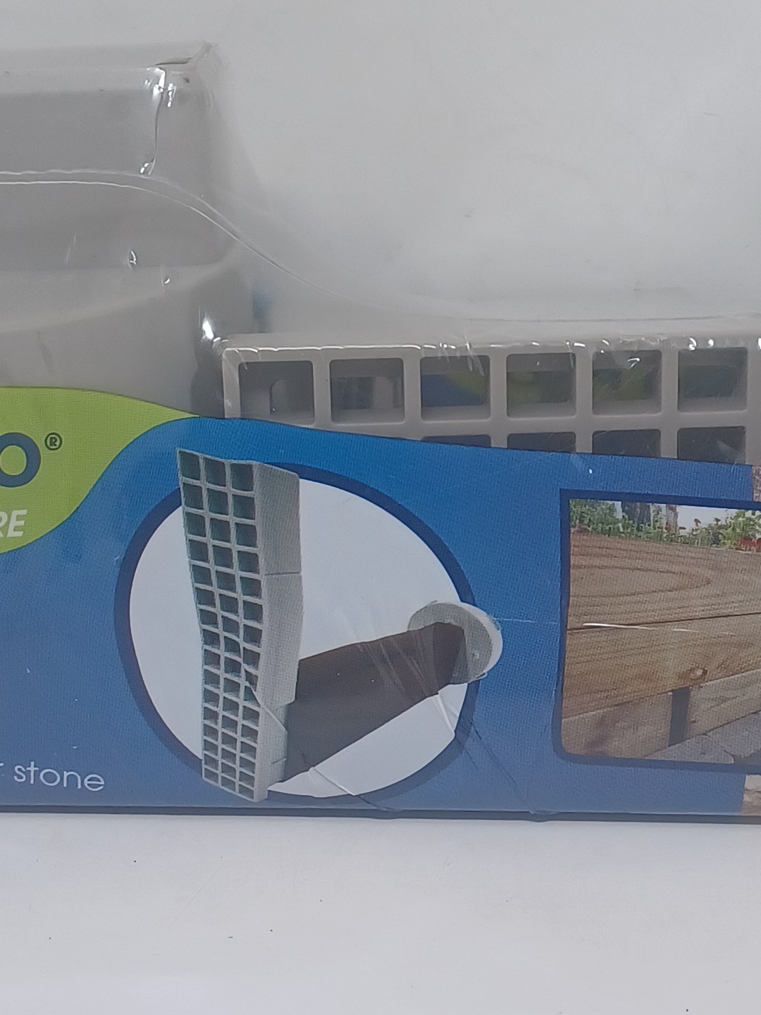 Reln Wall Drain 4 in. x 14 in. Universal Retaining Wall Block Channel Drain Gray