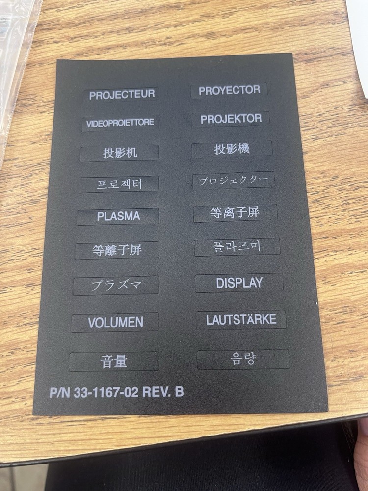 Extron Keypad Replacement Labels Projector AV IP Plus Medialink Controller MLC