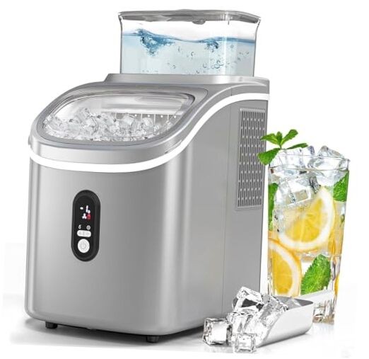 Countertop Ice Cube Maker Machine with External Water Cube Ice-Grey