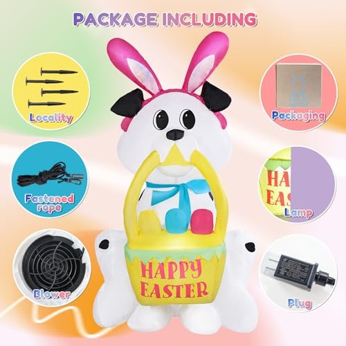 Vibrant Inflatables 10FT Long, Seven Eggs Inflatable Outdoor Easter Eggs