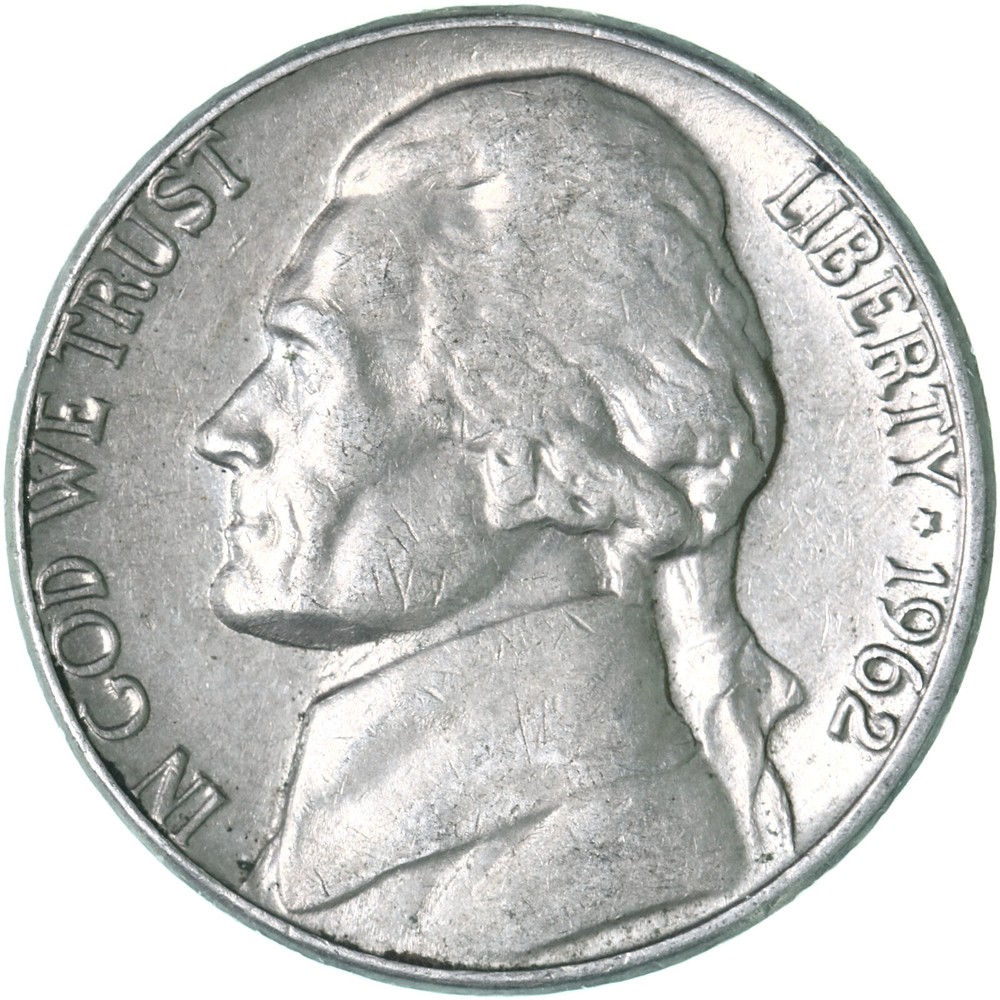 1962 D Jefferson Nickel Extra Fine XF