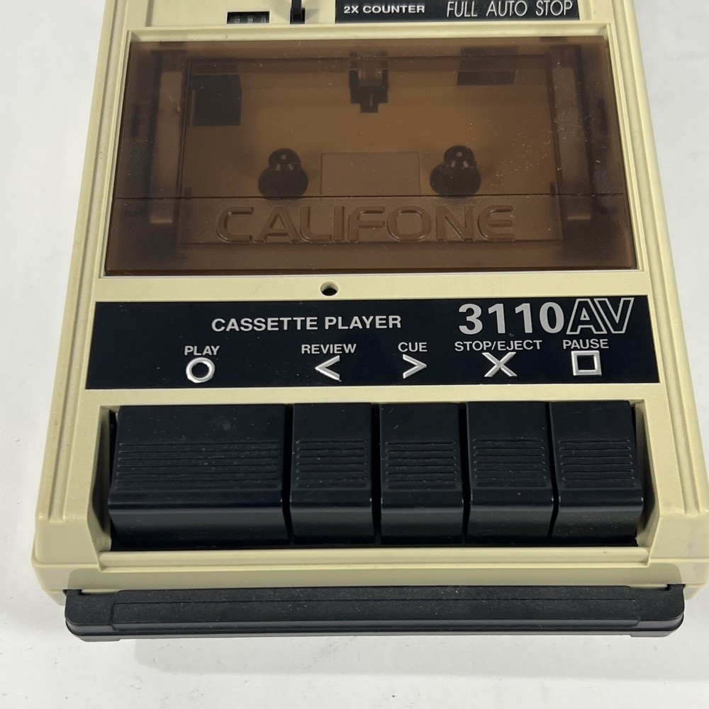 Califone 3110AV Classroom Cassette Player Tested Working With Original Cable