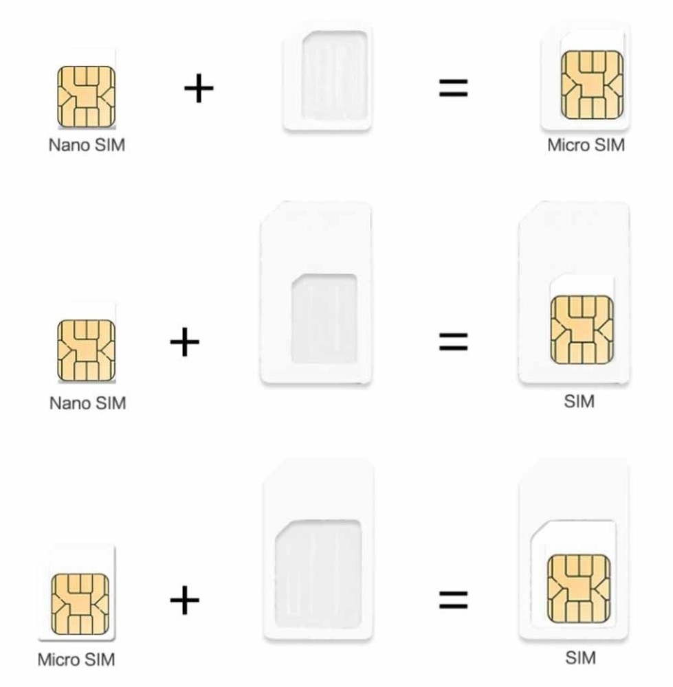 Nano SIM Card to Micro Standard Adapter Adaptor Converter Set 4 in 1