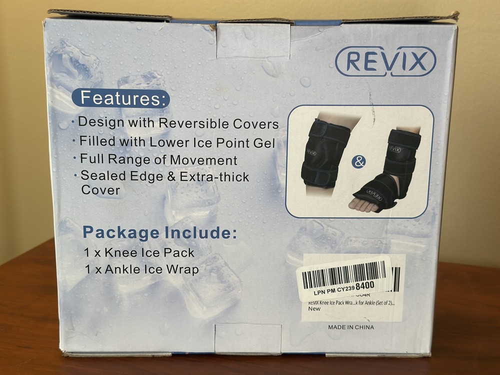 Revix Reusable Knee & Ankle Ice Packs, Black