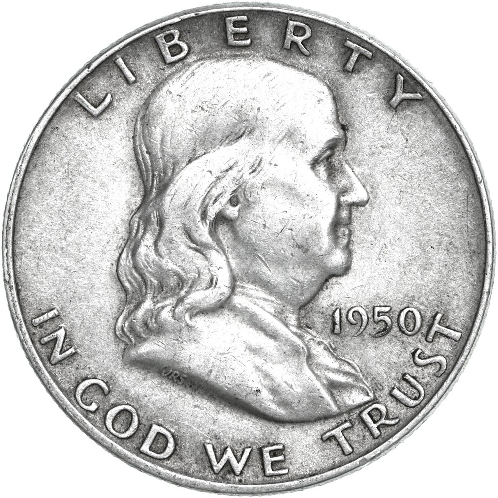 1950 D Franklin Half Dollar Extra Fine 90% Silver
