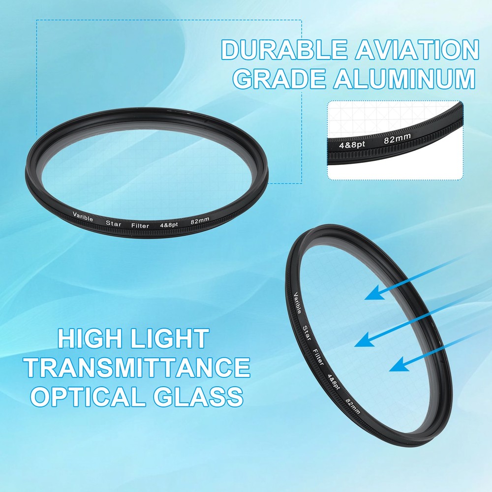 82mm Variable Star Filter 4-8 Points for Night Scenery Glassworks,1Pcs