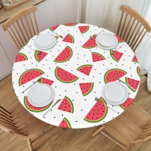 Elastic Edged Tablecloth - Elastic Fitting Round Table 58" (Round) Watermelon