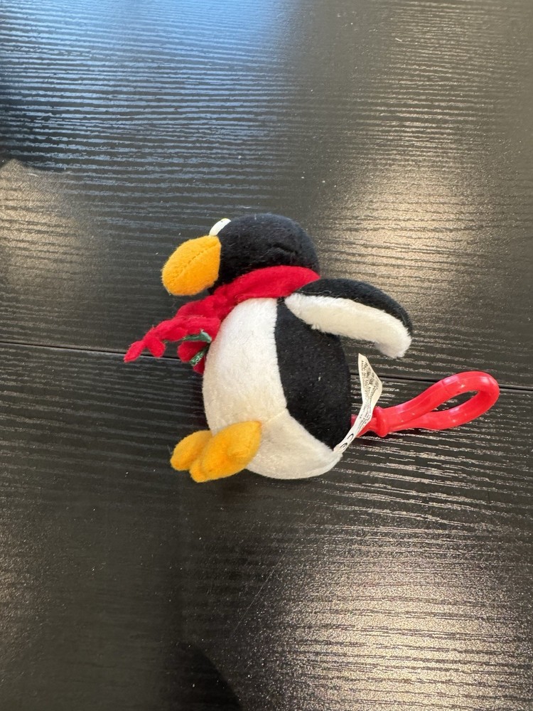 Rare Commonwealth Clip On Pull String Vibrating Penguin Toy Circa 1999