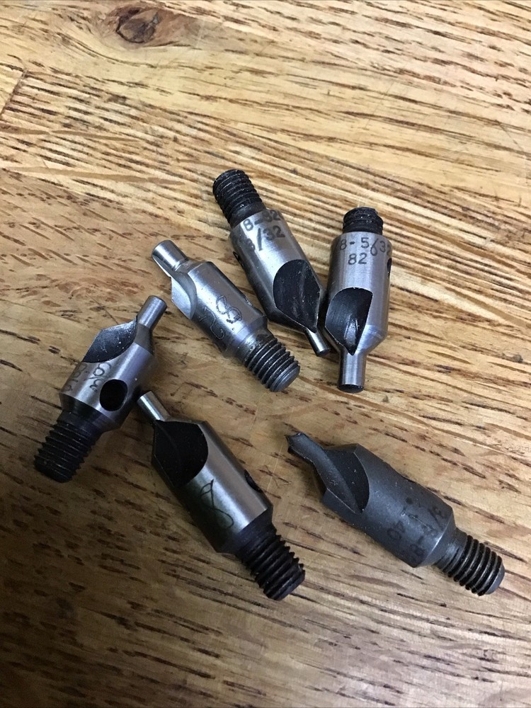 Lot Of 6 Threaded Shank Stop Countersink Assorted Schrillo