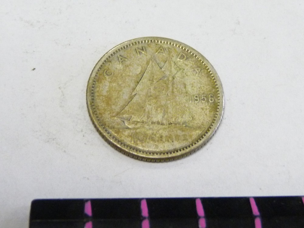 CANADA DIME 1956 SAILBOAT REVERSE