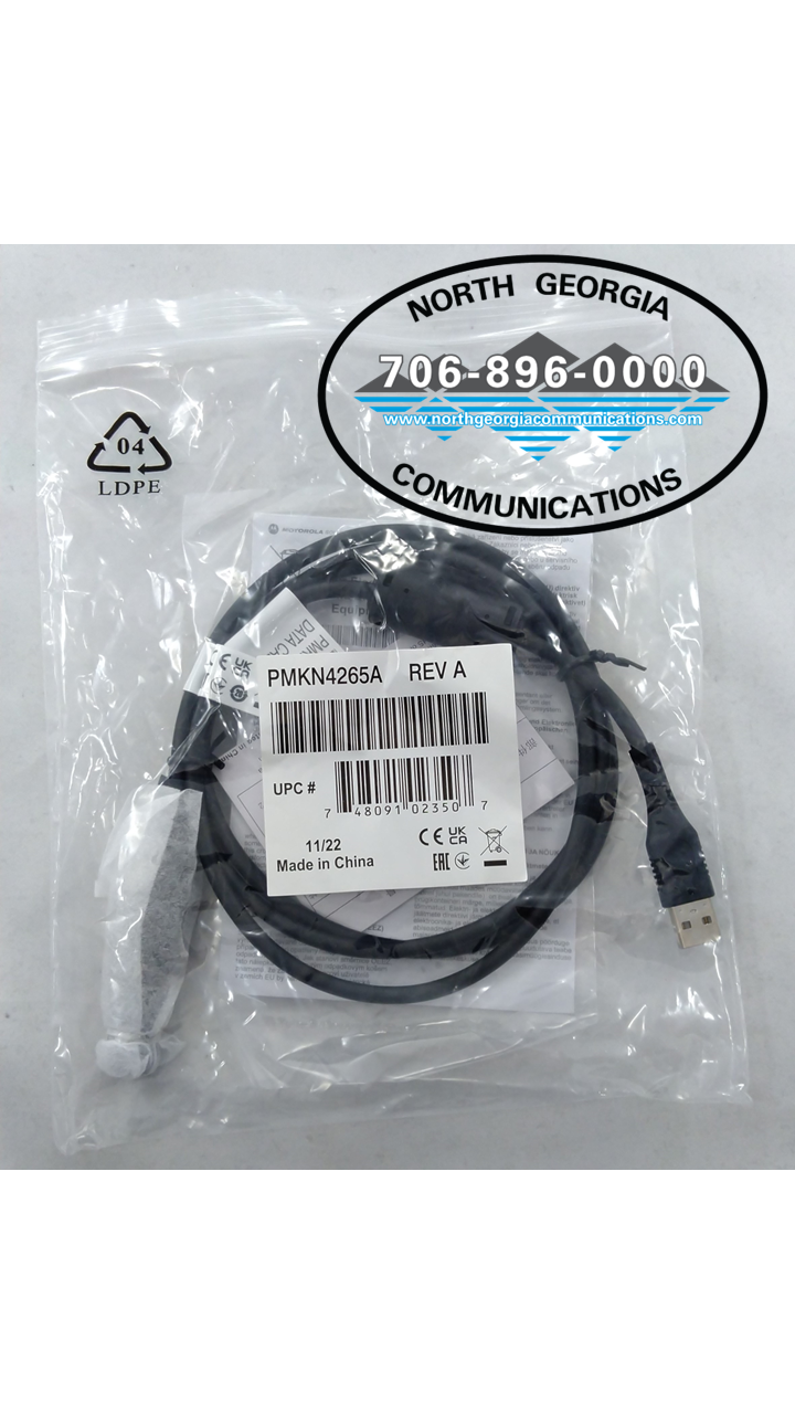 PMKN4265 Motorola OEM Programming / Data Cable for MOTOTRBO R7, ION, APX N
