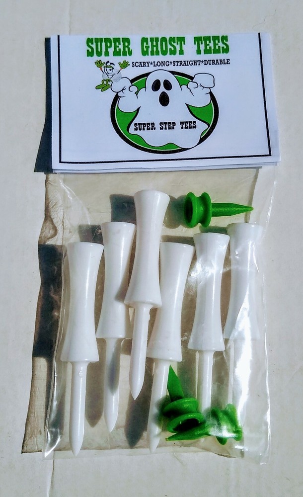 Plastic step down golf tees super ghost tees 2 pack length 2.75" step is 1 5/8