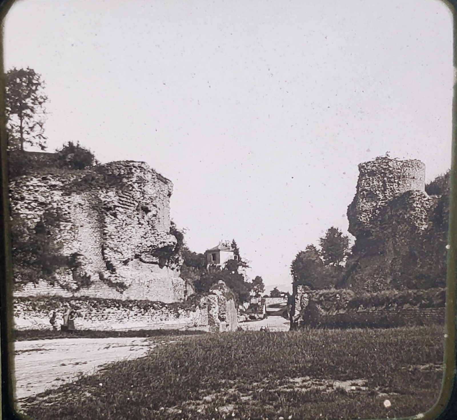 Roman Amphiteatre, Treves (Trier?), Germany, c1900's Magic Lantern Glass Slide