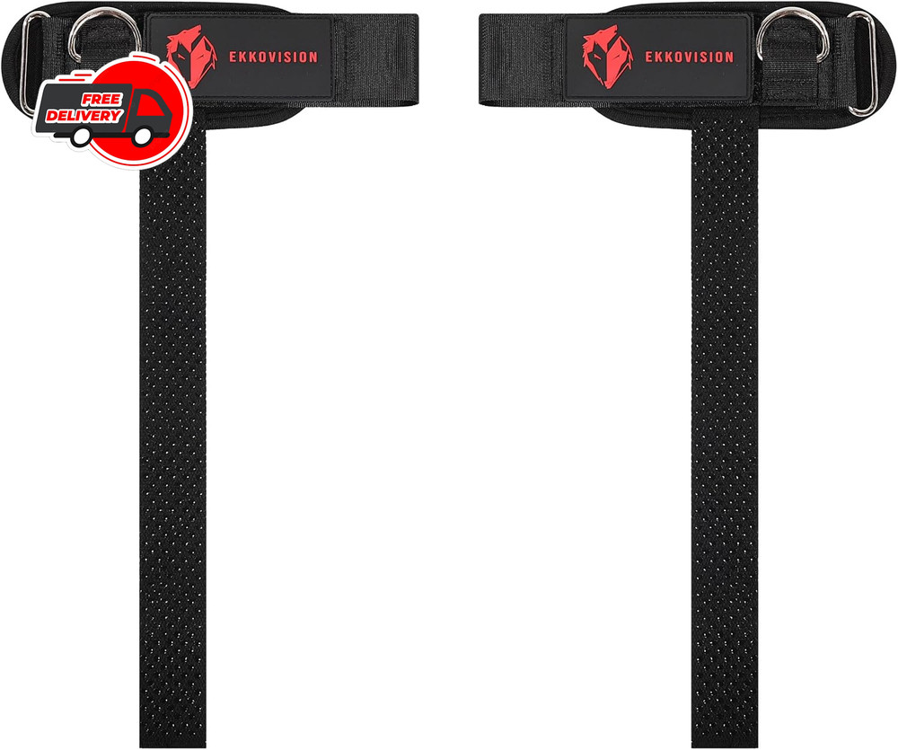 Heavy Duty Weight Lifting Straps with Cuffed D Ring Enhanced Grip