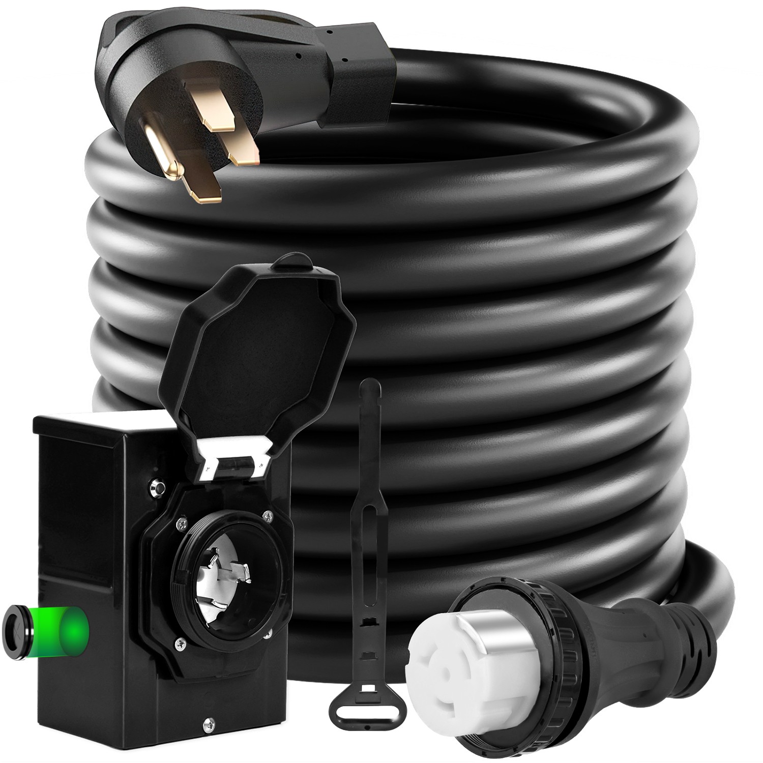 15-25FT RV Power Generator Inlet Box NEMA L14-50P 125/250V 50Amp Stormproof US