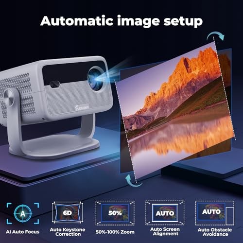 [500+APPS/600 ANSI/Voice Control] Projector with Apps 1- Projector with apps