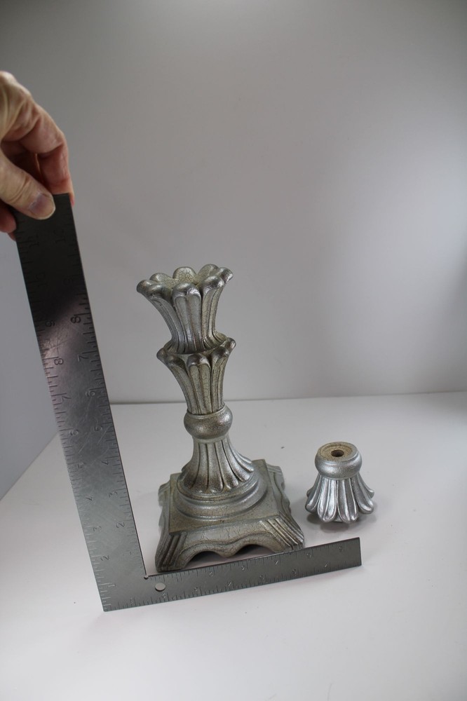 Berman Lamp Base Parts Silvertone Silver Tone 55057