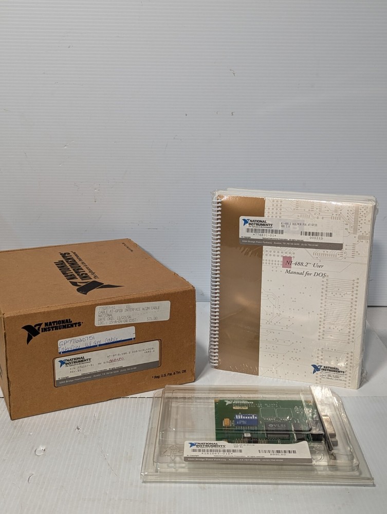 National Instruments 776207-51 interface card with 2m cable, AT_GPIB, 488.2 DOS