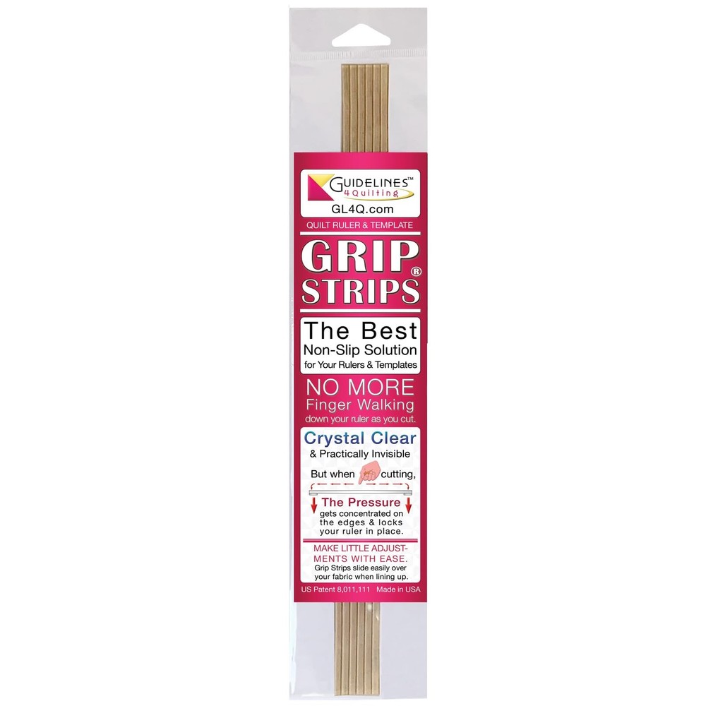 Guidelines4quilting Grip Strips - Non Slip Solution for 1-Pack, Translucent