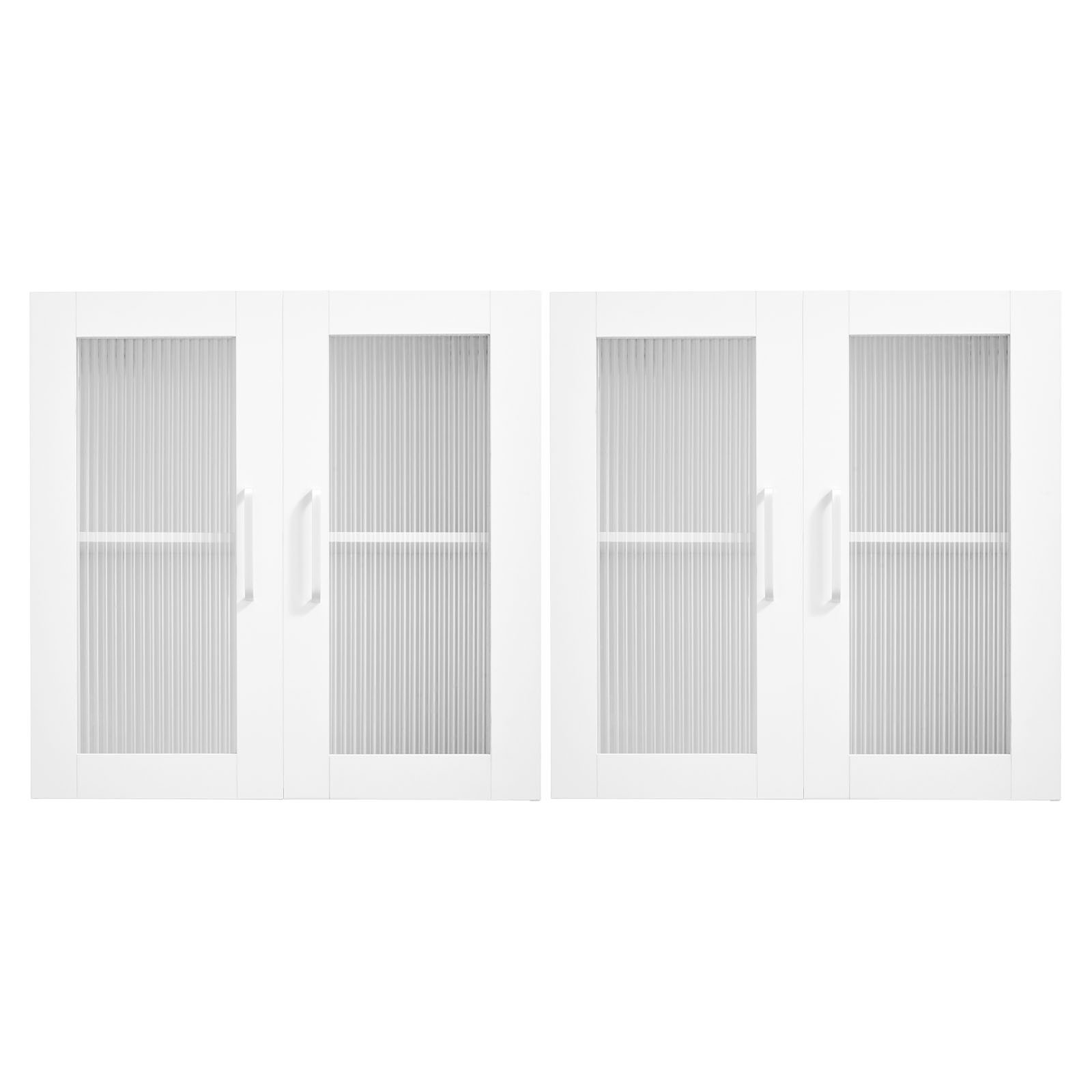 VEVOR Laundry Room Wall Cabinet 2-Tier Cupboard Storage with 4 Doors Set of 2