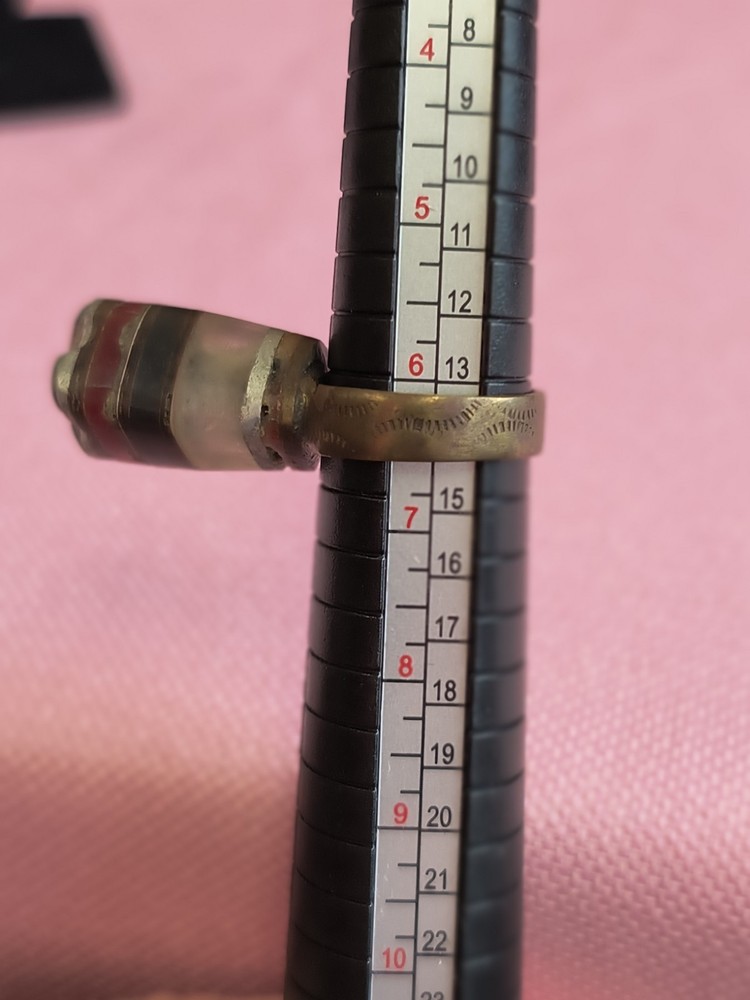 Handmade Unique Dome Ring From Uganda Black Red Silver