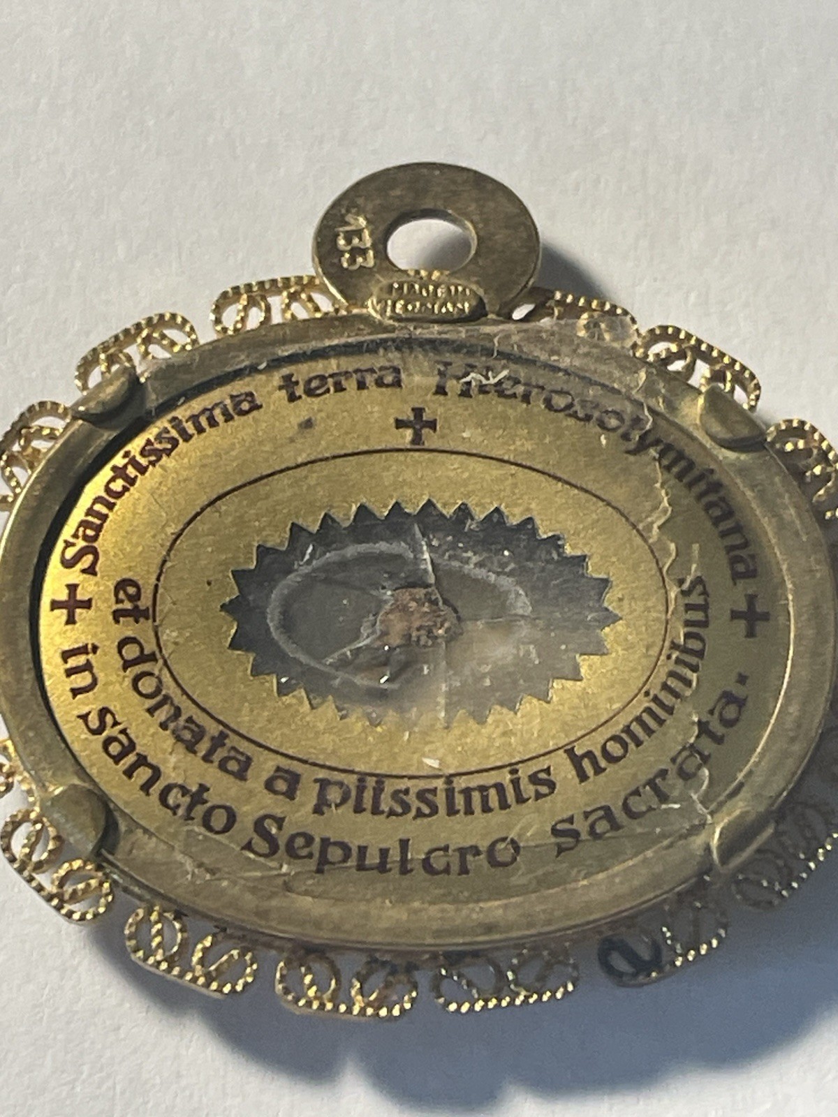 Antique Church Relic Jesus Christ Holy Medallion Used