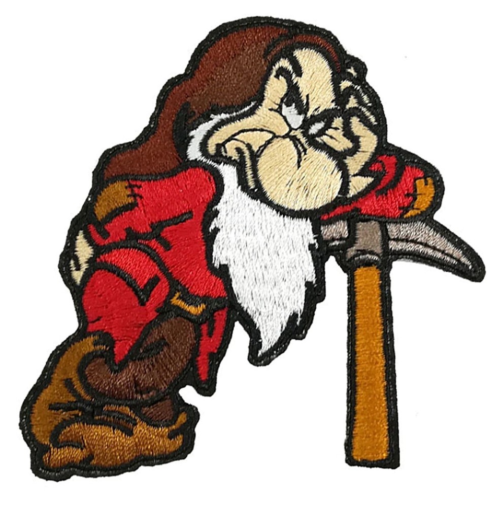Snow White Grumpy Character 3.5 Inches Tall Embroidered Patch
