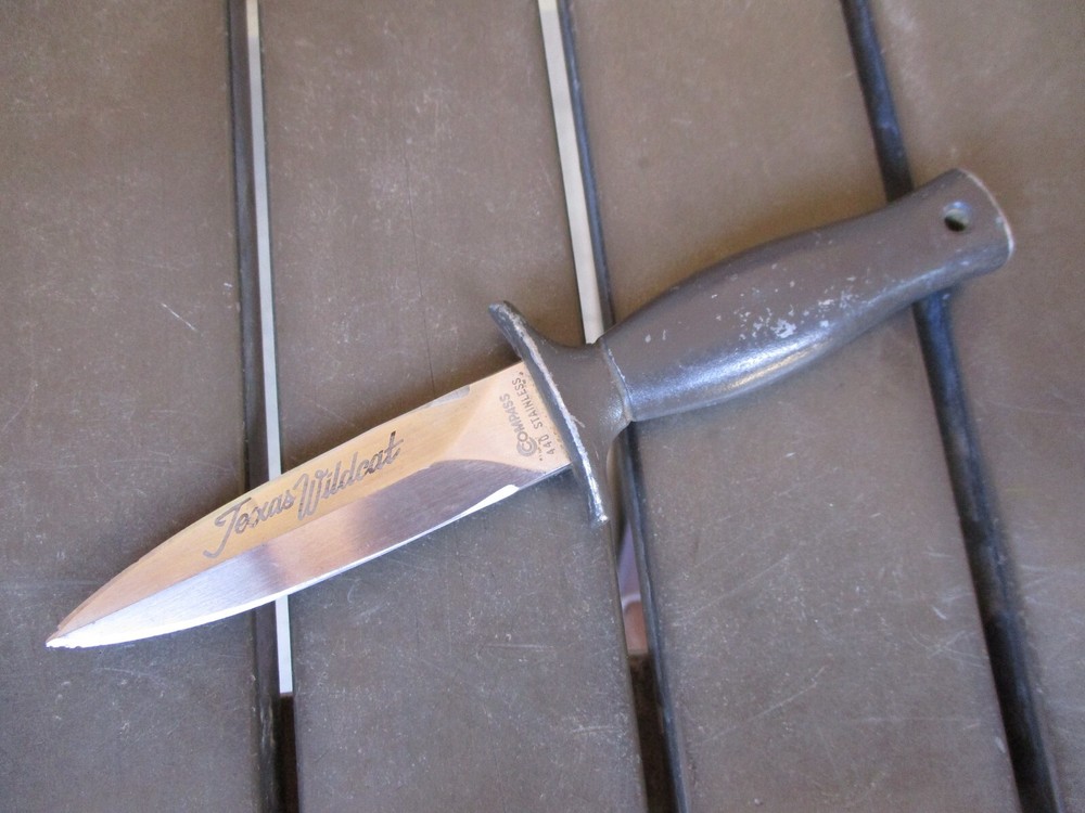 Vtg Compass TEXAS WILDCAT Fixed Blade Boot Knife
