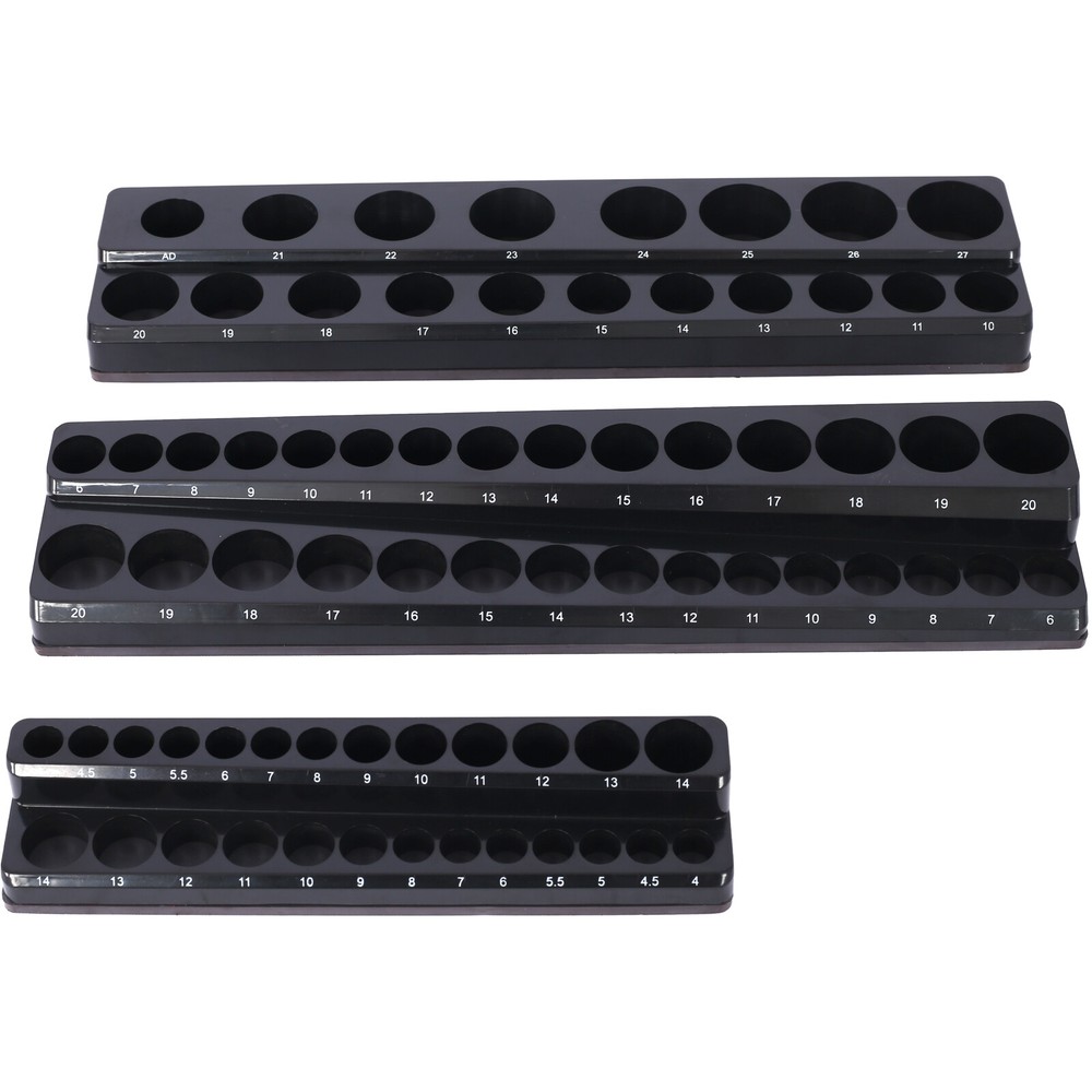 Magnetic Socket Organizer Set 141 slots Socket Trays Set Includes 1/4" 3/8" 1/2"