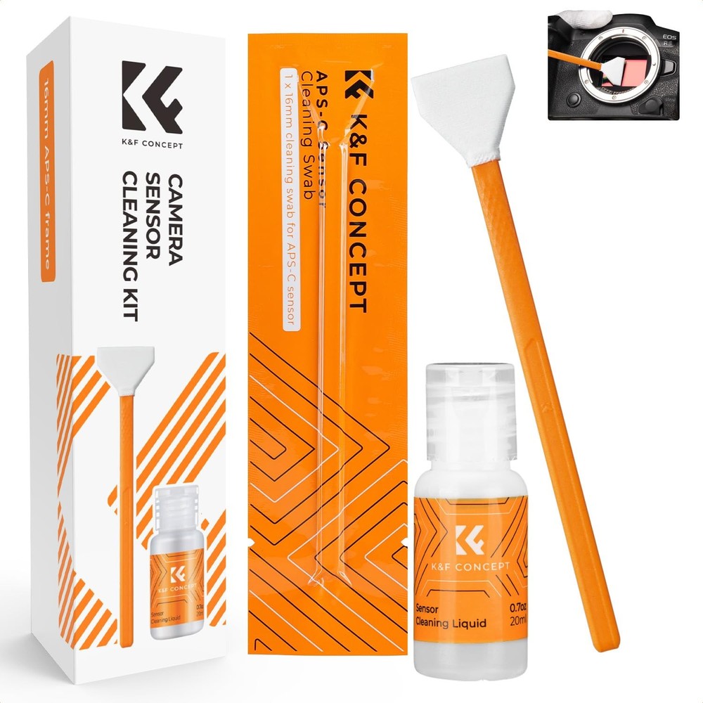 Camera Cleaning Kit16mm APS-C Frame Sensor Cleaning Swab*6 + 20ml Sensor Clea...