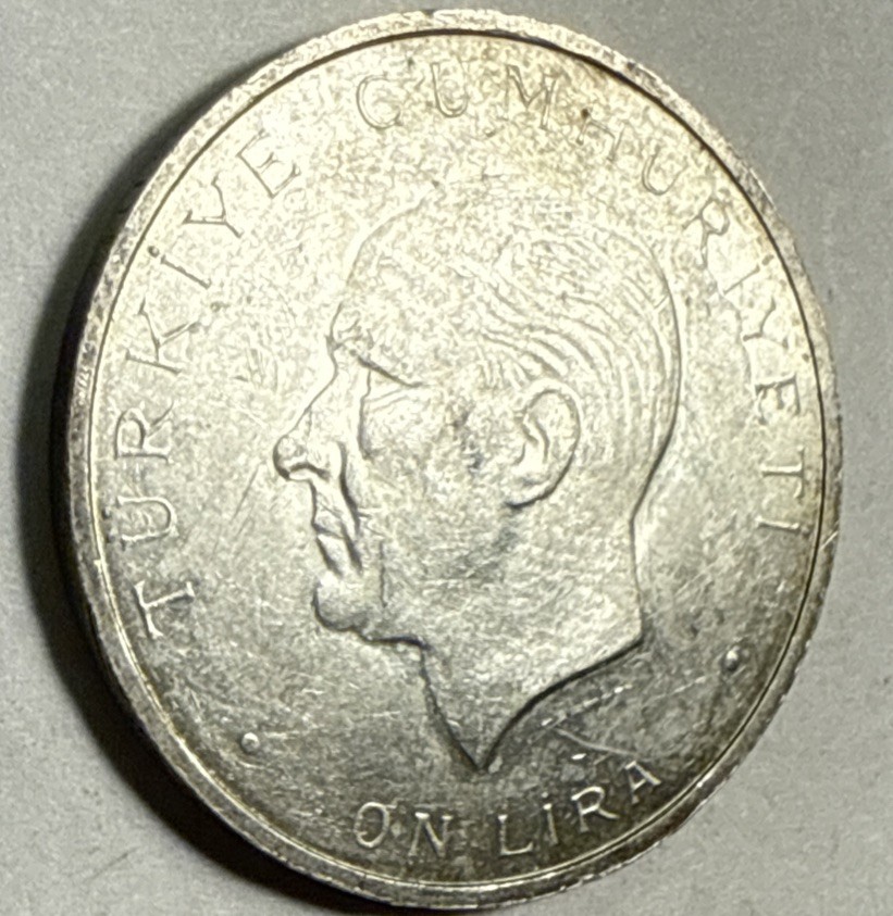 1960 Turkey 10 Lira Silver Uncirculated Condition