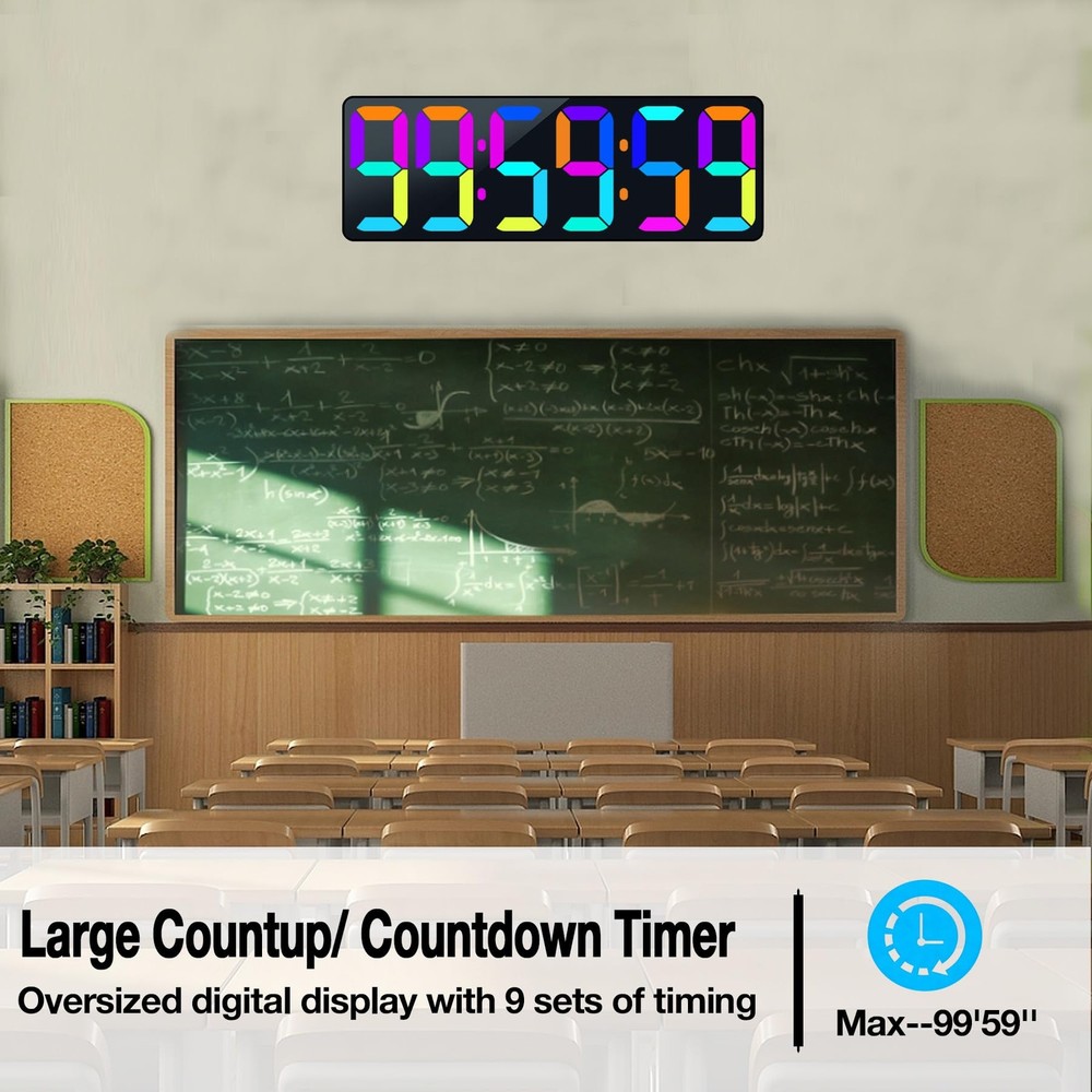 17.2" Large Digital Timer Wall Clock with Remote Control, Count Down Up Digit...