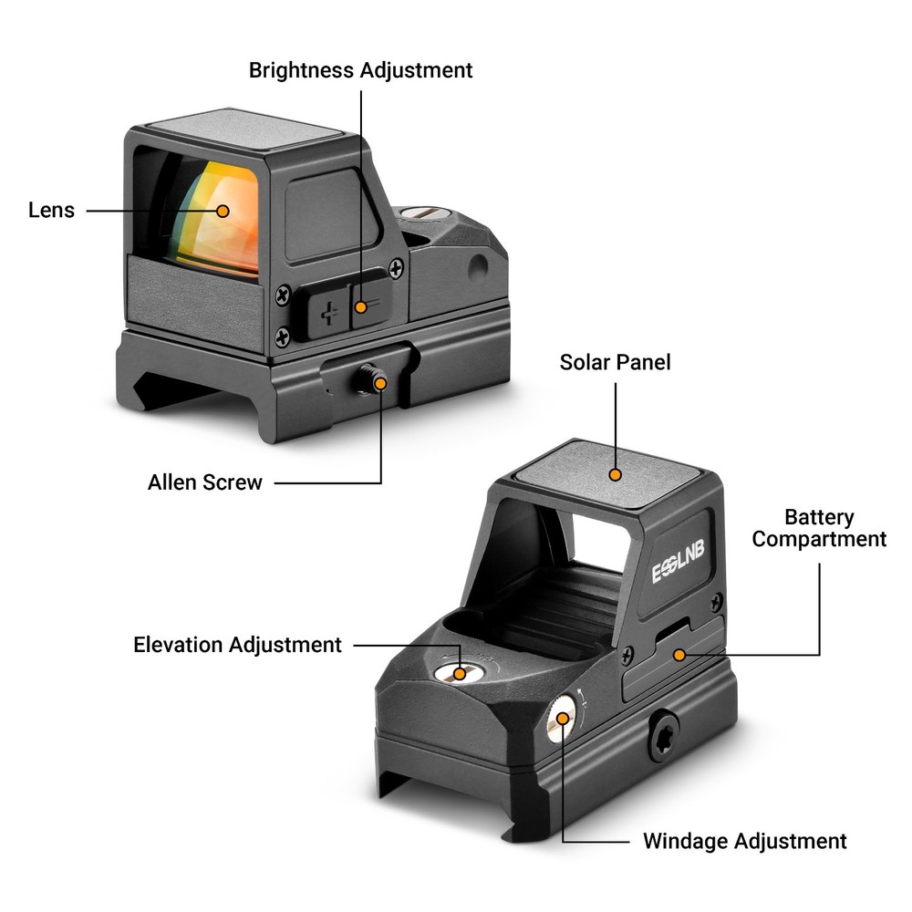 Red Dot Sight for Pistol 3MOA 8 Brightness Settings Fully Multi-Coated Prism