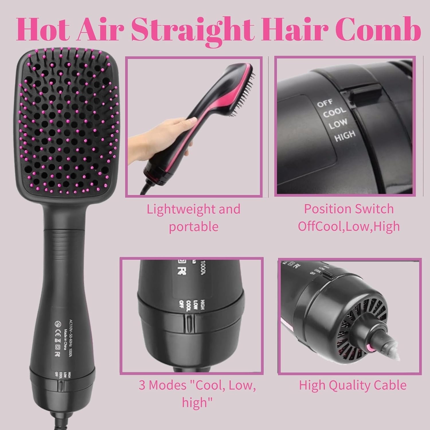 Hair Dryer and Blow Dryer Brush,Hair Straightener Brush Hair Dryer Hot Air Brush
